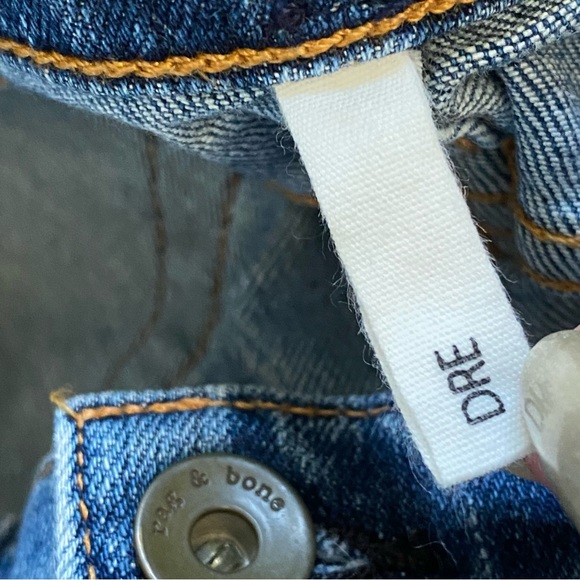 RAG & BONE Dre ripped distressed skinny leg stretchy Ada brigade blue jeans - Picture 9 of 15
